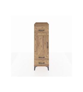 Kronos Dolap 2 Raflı 3 Çekmeceli Tek Kapaklı 44x59x134 Çam-Çam