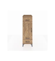 Kronos Dolap 2 Raflı 3 Çekmeceli Tek Kapaklı 44x59x134 Çam-Çam