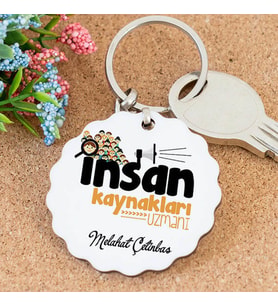 İsme Özel İnsan Kaynakları Uzm. Papatya Anahtarlık