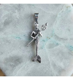 Gümüş Poseidon Kolye Ucu 925 Ayar Gümüş Poseidon Figürlü Unisex Kolye Ucu