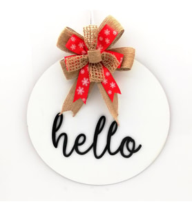 Lora Davet Ahşap Kapı süsü Hello (1 Adet) Beyaz - 54239