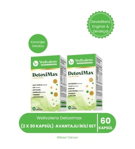 DetoxiMax İkili Paket  30 Kapsül  Devedikeni, Enginar & Zerdeçal İçeren Bitkisel Takviye