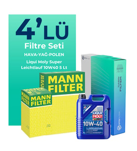 MANN Renault Modus 1.4 Benzin Filtre Bakım Seti Liqui Moly Motor Yağlı (2004-2009) 4 Lü