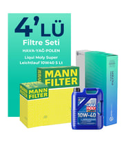 MANN Renault Modus 1.4 Benzin Filtre Bakım Seti Liqui Moly Motor Yağlı (2004-2009) 4 Lü