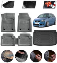 Volkswagen Polo 9N 2002-2009 Uyumlu Paspas Araca Özel Bagaj Havuzu MBS Gri