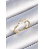 Pirinç Gold Renk Zirkon Taşlı Kadın Yüzük - TJ-BYK3450