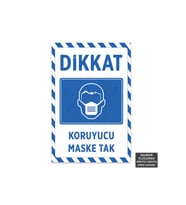 U1062 - Koruyucu Maske Tak Dekota Uyarı Levhası (20x30cm)