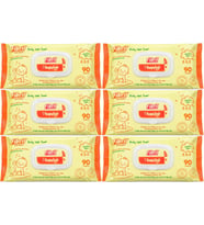 Fibril Islak Havlu Mendil 90 Yaprak Bebek Plastik Kapaklı (6 Lı Set) 540 Yaprak