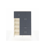 Arges Gardrop 8 Raflı Tek Çekmeceli 5 Kapaklı 132x30x195 Aytaşı-Antrasit