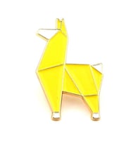 Origami Hayvan Figürü Lama Geometrik Metal Yaka Çanta Süsü Rozet RZ373