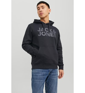 Jack & Jones Erkek Kapüşonlu Siyah Sweatshirt - 12152840