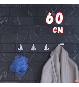 Modilayn ARI Serisi 12 Kancalı Banyo Askısı - 4'lü Set (56,4x9,6 cm)  Ekstra Düzen ve Yer Tasarrufu