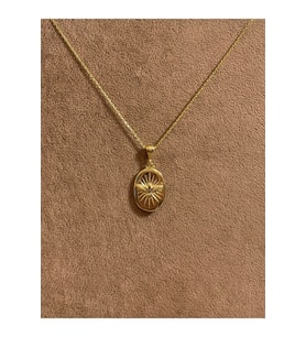 925 Ayar Gümüş Gold Renk Güvercin Desen Zincirli Kolye