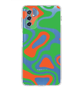 Samsung Galaxy M52  Kamera Korumalı Kapak Renkli Desen Tasarımlı  Şeffaf  Kılıf
