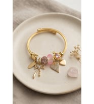 Fiyonk ve Kalp Pembe Charmlı Bileklik 5886 - SSSSSS8395-6244