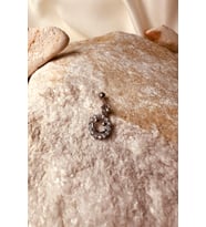 Gülen Sürat Halka Sallantılı Model Zirkon Taşlı Silver Stainless Steel Çelik Piercing Tragus Helix