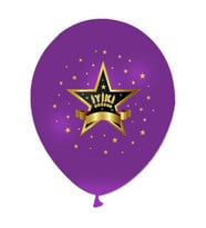 Balon baskılı 12 inc 1+1 iyiki doğdun yıldızlı metalik pk:100-