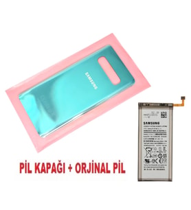 Tkgz Samsung Galaxy S10 Arka Pil Batarya Kapağı + PİL (CAM) YEŞİL