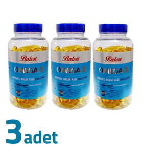 Balen Omega 3 Norveç Balık Yağı Trigliserid 1380MG x 200 Kapsül x 3 Kutu (Sarı)