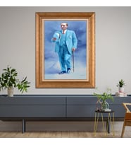 Altın Paspartulu Atatürk  Çerçeveli Tablo C775 (Gold)