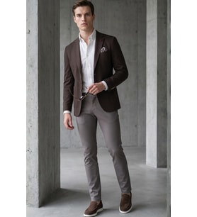 Kahverengi 6 Drop Slim Fit Pamuklu Ceket 1002260126
