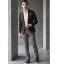 Kahverengi 6 Drop Slim Fit Pamuklu Ceket 1002260126
