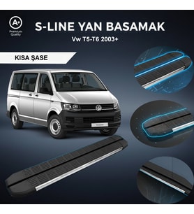 VW T5/T6 KISA S-Line Premium Krom Yan Basamak 2003 Sonrası
