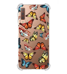 PrintiFy Samsung Galaxy A7 2018 Uyumlu Water Color 2 Baskılı Şeffaf Köşe Korumalı Antişok Kılıf