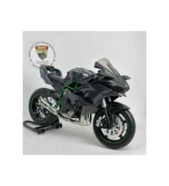Ninja H2 1:12 Diecast Motosiklet Modeli - Sesli Işıklı - Siyah Yeşil