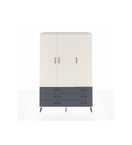 Hyperion Dolap 5 Raflı 6 Çekmeceli Tek Askılı 132x44x195 Aytaşı-Aytaşı/Antrasit
