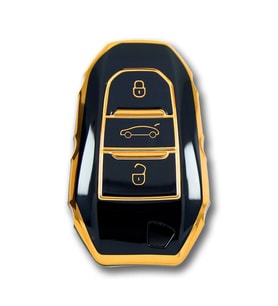 Peugeot 5008 3008 Citroen C3 C4 Smart Siyah Oto Anahtar Kumanda Kabı Kılıfı Oto Anahtarlık