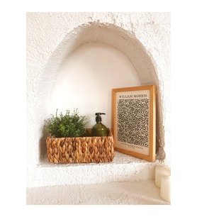 Şık Hasır Su Sümbülü Dikdörtgen Organizer 28x18x11cm