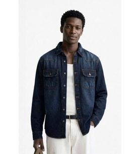 Erkek Oversize Jean Ceket (Lacivert)