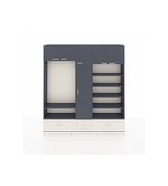 Arges Dolap 18 Raflı 4 Çekmeceli Tek Askılı 220x30x243 Antrasit-Antrasit/Aytaşı