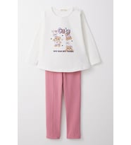 Breeze Kız Bebek Taytlı Takım Sevimli Dostlar Temalı Ayıcık Baskılı 9 Ay-3 Yaş, Beyaz