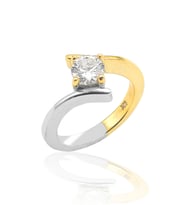 Kristal Kesim Gold Kaplama 925 Ayar Gümüş Tektaş Yüzük 201022855