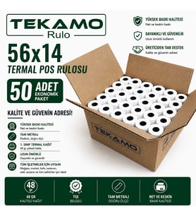 56x14 Termal Yazar Kasa Pos Rulosu ( 50 Adet ) 5 Paket