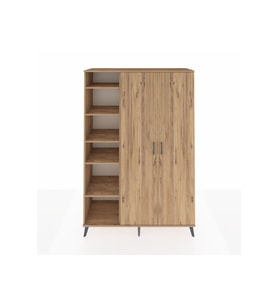 Hyperion Gardrop 7 Raflı 2 Kapaklı Tek Askılı 132x44x195 Çam-Çam