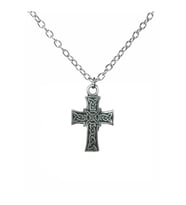 Kelt Sembolü Haç Figürlü Unisex Kolye – 60 cm Zincirli, Antik & Gotik Takı (Gümüş)
