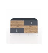 Kronos Konsol 2 Raflı 4 Çekmeceli 4 Kapaklı 176x59x99 Antrasit-Antrasit/Çam