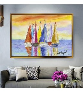 Altın Çerçeveli dekoratif tablo l1835 (Gold)