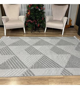 Hoom Rugs Vega S5505A Açık Gri Hav Toz Vermez Hasır Dokuma Modern Makina Halısı (A.Gri)