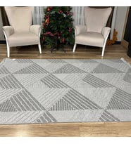 Hoom Rugs Vega S5505A Açık Gri Hav Toz Vermez Hasır Dokuma Modern Makina Halısı (A.Gri)