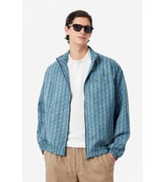 Lacoste Relaxed Fit Monogram Jacket Classic Fit Dik Yaka Logolu Sweatshirt Ceket Mavi