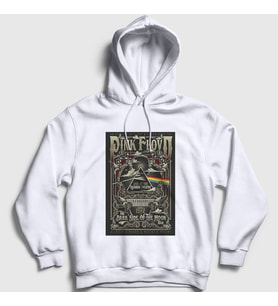Presmono Unisex Beyaz Moon V3 Pink Floyd Kapüşonlu Sweatshirt 355410tt