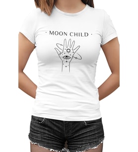 Moon Child Hand Beyaz Kadın Tshirt