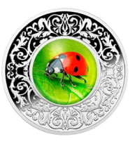AgaKulche Biedronka Uğurböceği Gümüş Sikke Coin