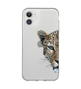Iphone 11 Uyumlu Kaplan Desenli Şeffaf Telefon Kılıfı