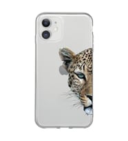 Iphone 11 Uyumlu Kaplan Desenli Şeffaf Telefon Kılıfı