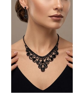 ZİRKON TAŞLI ABİYE KOLYE KÜPE SET